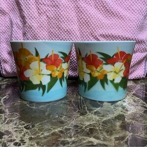 Set of 2010 Starbucks Hibiscus mugs